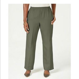 Karen Scott Olive Green Pull On Elastic Pants